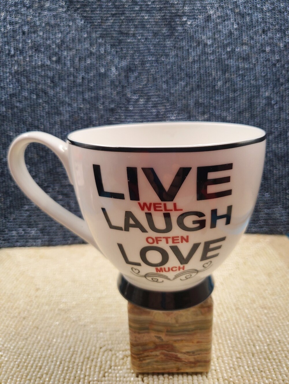 Coffee Mug Cup Live Well Laugh Often Love Much Large Portobello by Inspire (C18)